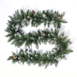 Fleurs décoratives petites couronnes pour armoires de Noël Garland Snow Flockd Garlands Decoration Green Noël Festive Wreath Window Aspiration