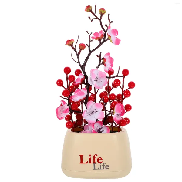 Fleurs décoratives décoration de salon arbre artificiel arbre mini toom décore fortune fruit prune fleur de plastique plantes en plastique fausse fleur