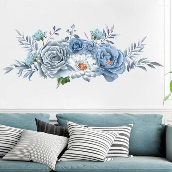 Autocollant Mural de fleurs décoratives pour salon, autocollant Mural résistant à l'humidité, pivoine pour pépinière