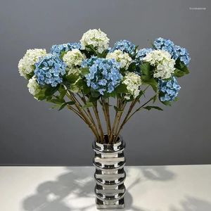 Decoratieve bloemen Lange tak kunstmatige hortensia zijden nep coffee coffeeshop decor simulatie bloem wit gele sneeuwbal elcoratie