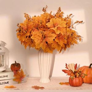 Fleurs décoratives, fausse branche artificielle durable, détails réalistes, baies pour Thanksgiving