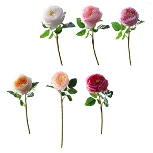 Fleurs décoratives longues tige rose fleur artificielle pour toujours préservé faux single pour femme petite amie amie