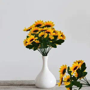 Fleurs décoratives longues tiges pour Vases papier Tropical jardin décoration de la maison Simulation tournesol fleur artificielle scène ensemble Bundle