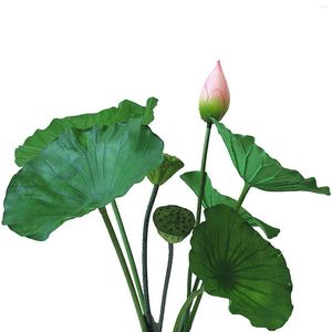 Decoratieve bloemen Lotus Leaf Boeddha Fake Pond planten zweven live home decor leliekussentjes voor zwembad Chinese pastorale stijl hal