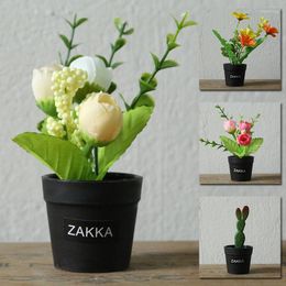 Fleurs décoratives belles plantes artificielles avec Pot Simulation Mini bonsaï en pot placé vert fausse décoration de Table