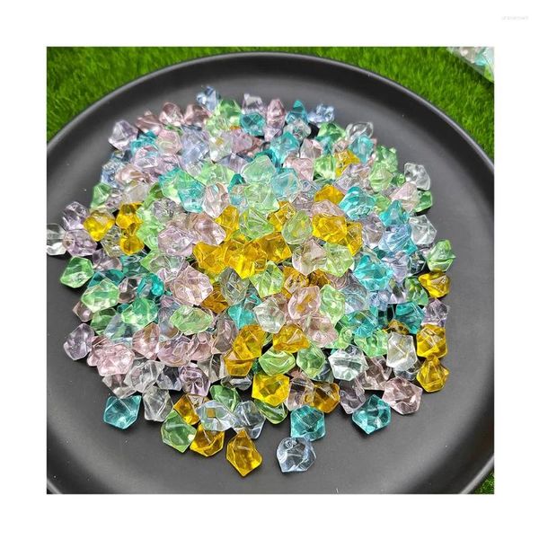 Fleurs décoratives Lumineuses pierres acryliques en plastique Crystal Rocks Rocks de mariage Party Home Diamond Decoration Ornement 11 14 mm