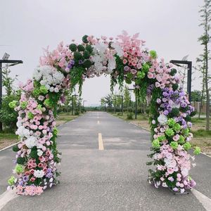 Decoratieve Bloemen Luxe Outdoor Bruiloft Achtergrond Geluk Deur Bloemstuk En Stand Activiteit Podium Party Props Etalage