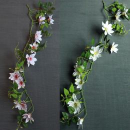 Fleurs décoratives de luxe Real Touch Magnolia rotin artificiel mariage pographie fenêtre fausses vignes décor de chambre Fleurs Artificielles
