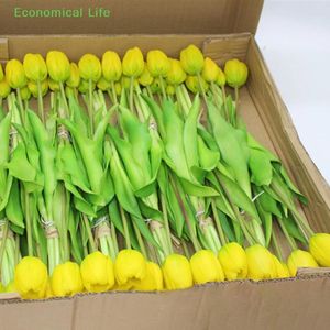 Decoratieve bloemen Luxe Silicone Real Touch Tulips boeket kunstmatige bloem woning
