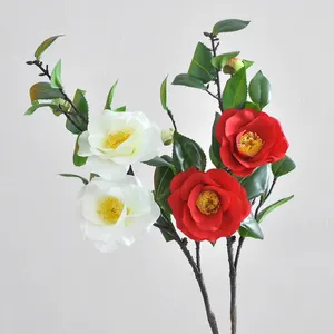Fleurs décoratives de luxe vallée branche de camélia soie artificielle Flores Artificiales fête de mariage décoration de la maison Bouquet de mariage de mariée