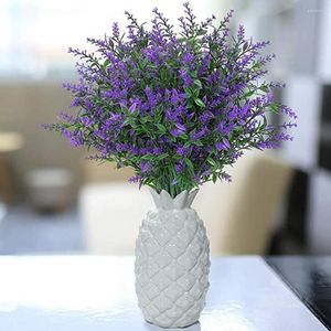 Decoratieve bloemen ly levendige kunstmatige lavendel nep plastic voor baby shower huisdecoraties