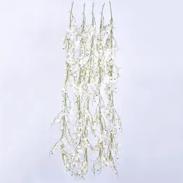 Flores decorativas Lychee Artificial White Flower Flower Boda Techo de boda Ornamento moderno Ornamento Decoración de la pared del hogar Artesanía