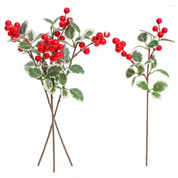Fleurs décoratives Lychee Life, baies rouges de noël artificielles, Branches en mousse multi-types pour bricolage, fourniture de couronne, décor d'arbre de noël