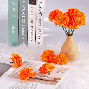 Fleurs décoratives Marigold têtes de fleurs en vrac 100pcs artificiels pour les guirlandes artisanat en soie faux orange