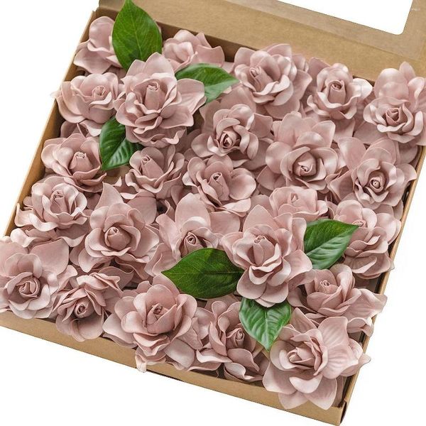 Flores decorativas Mefier Gardenia artificial de boda 2,7 