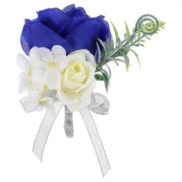 Flores decorativas Accesorios para hombres Dama de honor artificial Boutonniere Ramillete Traje de novio Decoración Pin de seda Novio