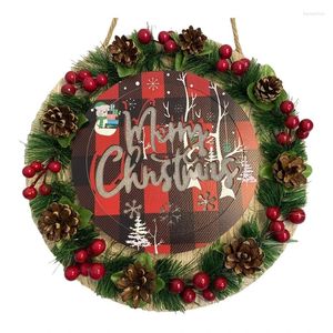 Decoratieve bloemen Merry Christmas Decoratie Led verlichte kraknij houten bord ophangende kerstvakantie