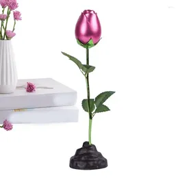 Figurine de fleurs décoratives en métal, bureau multifonctionnel, décors de collection pour la Romance de la saint-valentin