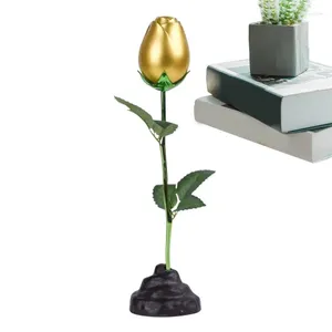 Decoratieve bloemen metalen roos standbeeld beeldje van vrijstaande multifunctionele kamer ornamenten nep in heldere kleuren voor binnenplaats