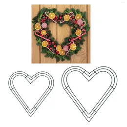 Fleurs décoratives Couronne de couronne en métal anneau de coeur en forme de coeur DIY Macrame Crafts floraux Forme Forme de Noël Porte de décoration
