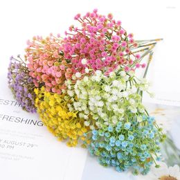 Fleurs décoratives mini 6 pcs29cm artificiel faux gypsophile bouquets floraux bricolage fleur pour la fête de mariage fait à la main décoration à la maison