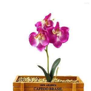 Fleurs décoratives Mini fleur artificielle Phalaenopsis vraie touche orchidée mariage bricolage Arrangement fournitures orchidée de haute qualité
