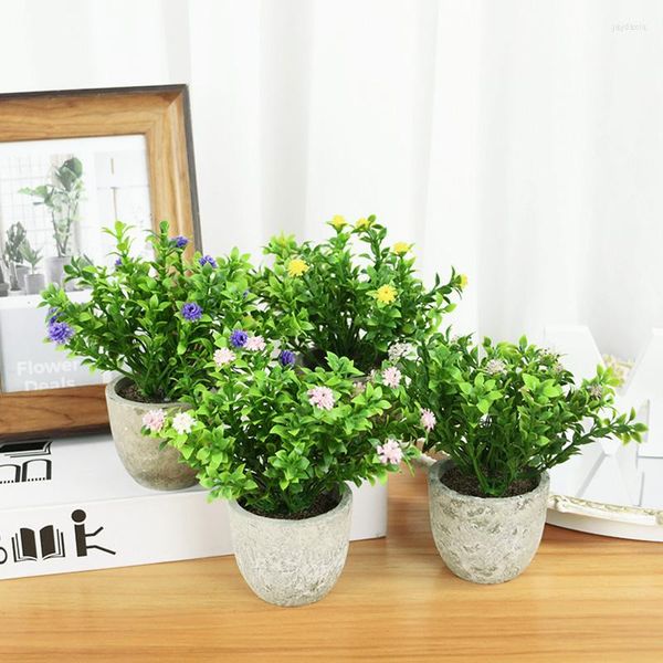 Fleurs décoratives Mini fleur artificielle en pot aloès plantes faux vert succulent bureau Table ornements maison jardin décor