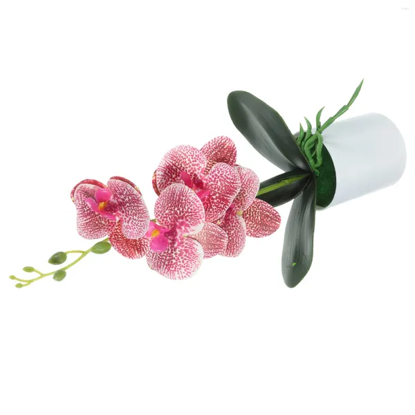 Flores decorativas Mini plantas suculentas artificiales adornos de escritorio para jardín 5 uds bonsái de orquídeas falsas