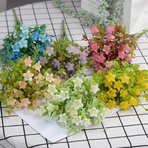Fleurs décoratives mini artificiel avec feuille en plastique faux lis plantes aquatiques de chambre à la maison décoration de mariage fleur flores artificiels