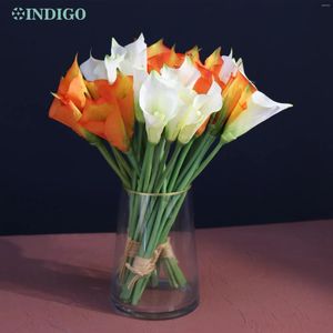 Fleurs décoratives mini Calla Lily Tulip Bouquet Bouquet de soie fleur de fleur de maison Decoration House Wamming Gift Wedding Bride