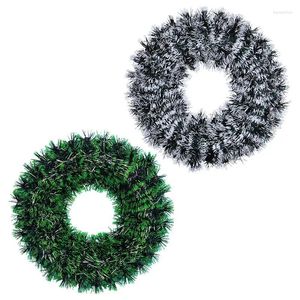 Fleurs décoratives mini couronne de Noël porte d'entrée de pin simulé guirlandais artificiel cerceau moderne décor pour