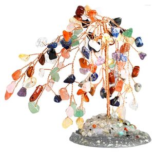 Decoratieve bloemen Mini Kristallen Boom Desktop Stenen Beeldje Ornament Paars Rijkdom Thuiskantoor Wens Decor