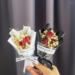 Flores decorativas Mini flores secas Boda Regalos de cumpleaños para pequeños invitados Ramo de rosas Presente Feliz día de la madre DIY Despedida de soltera Fav