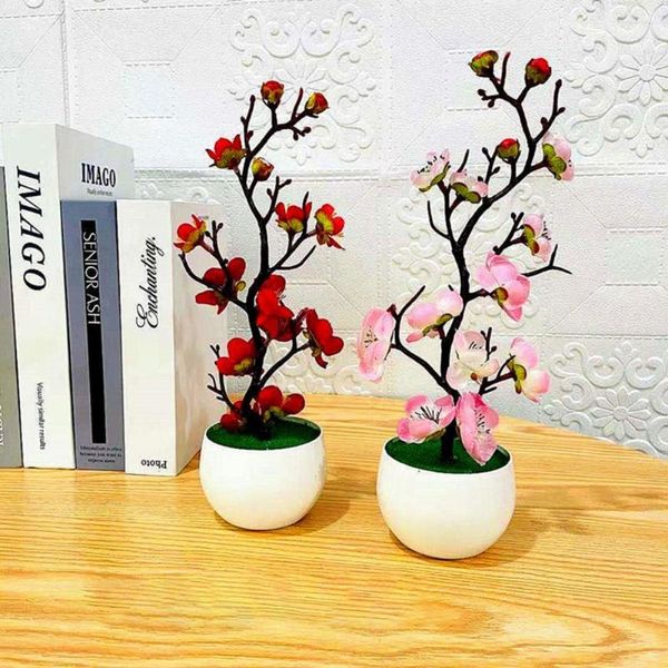 Fleurs décoratives Mini faux bonsaï Simulation pratique anti-déformation résistante à l'usure pour la maison