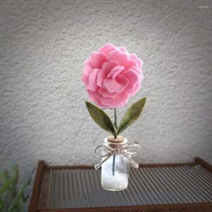 Fleurs décoratives mini feutre fleur faite à la main pour artisanat bricol