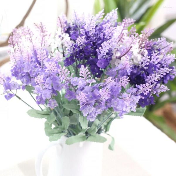 Flores decorativas Mini lavanda Artificial hecho a mano Navidad boda hogar Decoración DIY álbum de recortes regalo