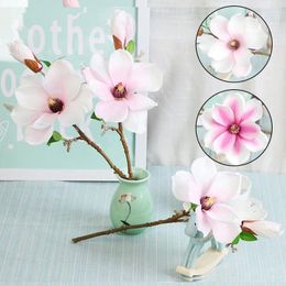 Fleurs décoratives Mini Magnolia fleur artificielle fête atmosphère plantes branche intérieur décoration de la maison en plein air accessoires de photographie