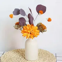 Fleurs décoratives mini bouquet de fleurs séchées naturelles ins simple vent gombo gombalyptus feuille de tournesol décoration de salon de la maison de salon peut être
