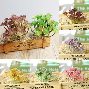 Mini fleurs décoratives en pot, plantes succulentes vertes artificielles, ensemble de bonsaï, faux Vase de fleurs, décoration de balcon de maison, vente en gros