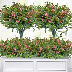 Decoratieve Bloemen Mini Rozen Witte Oleander Bracketplant Boeket Kunstmatige Bruiloft Thuis Kamer Decoratie DIY Nep Bloemstuk Bulk