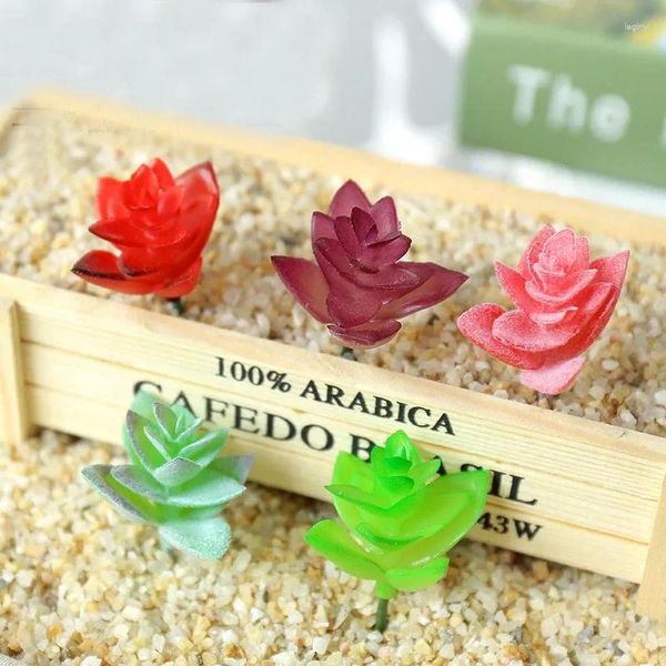 Fleurs décoratives Mini petites plantes succulentes artificielles maison jardin salon décor de bureau faux accessoires d'arrangement de fleurs bricolage