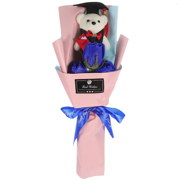 Bouquet de fleurs décoratives, Mini ours en peluche, cadeau de remise de diplôme, cadeaux de fleurs pour les diplômés, Banquet en peluche