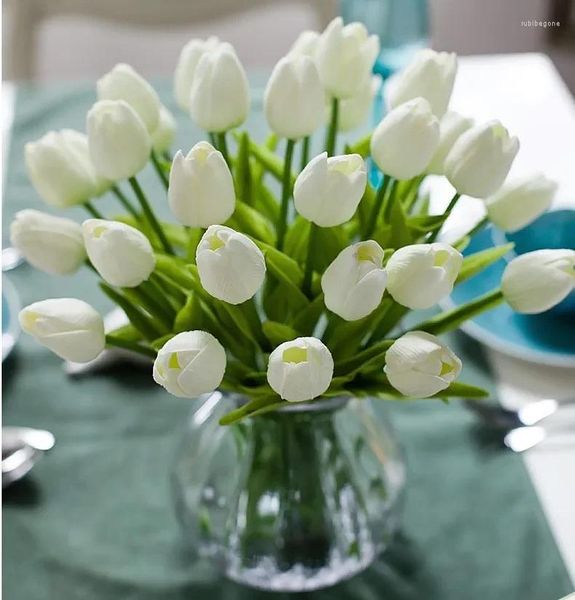 Fleurs décoratives mini tulip haut de gamme de fleurs artificielles de la soie de mariage de la soie décoration