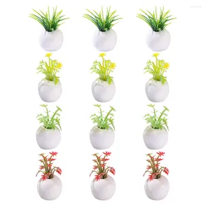 Fleurs décoratives Miniature Mini Bonsaï Maison Décor En Pot Simulation Artificielle Modèle Accessoires Minuscules Pots Ornements Succulentes Vase