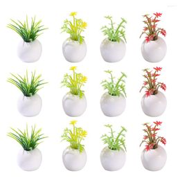 Decoratieve bloemen miniatuur mini huis bonsai potted decor plantendoll kleine model simulatietuin ornamenten potsSucculents kunstmatige vaas