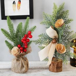 Decoratieve bloemen MissDeer 25CM Desktop Miniatuur Kerstboomversieringen Venster Mini Jaar Kerstmis Ingemaakte Winter Thuis Tafel Decor