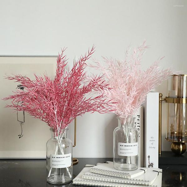 Fleurs décoratives brume bambou herbe fleur artificielle décoration de la maison Bouquet de mariage décor blanc rose couleur