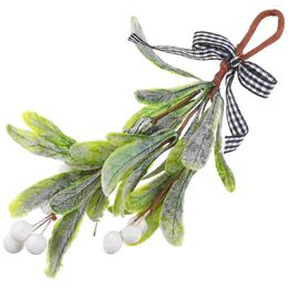 Decoratieve bloemen Maretak Ornament Flower Picks neptakken Leerdecoraties Kunstmatige kerststam Vine Hanging