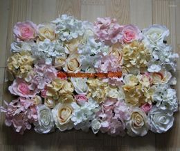 Fleurs décoratives Mixcolor 10pcs / lot Artificielle Soie Rose Et Hortensia Fleur Mur Mariage Fond Décoration Coureur TONGFENG