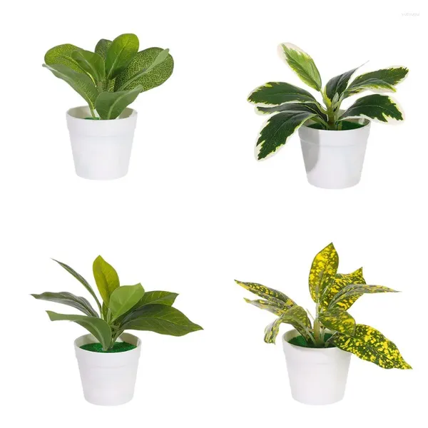 Flores decorativas Modelo Suministros para fiestas Adorno de escritorio Simulación Scindapsus Plantas artificiales Bonsai Hierba sintética Verde realista en maceta